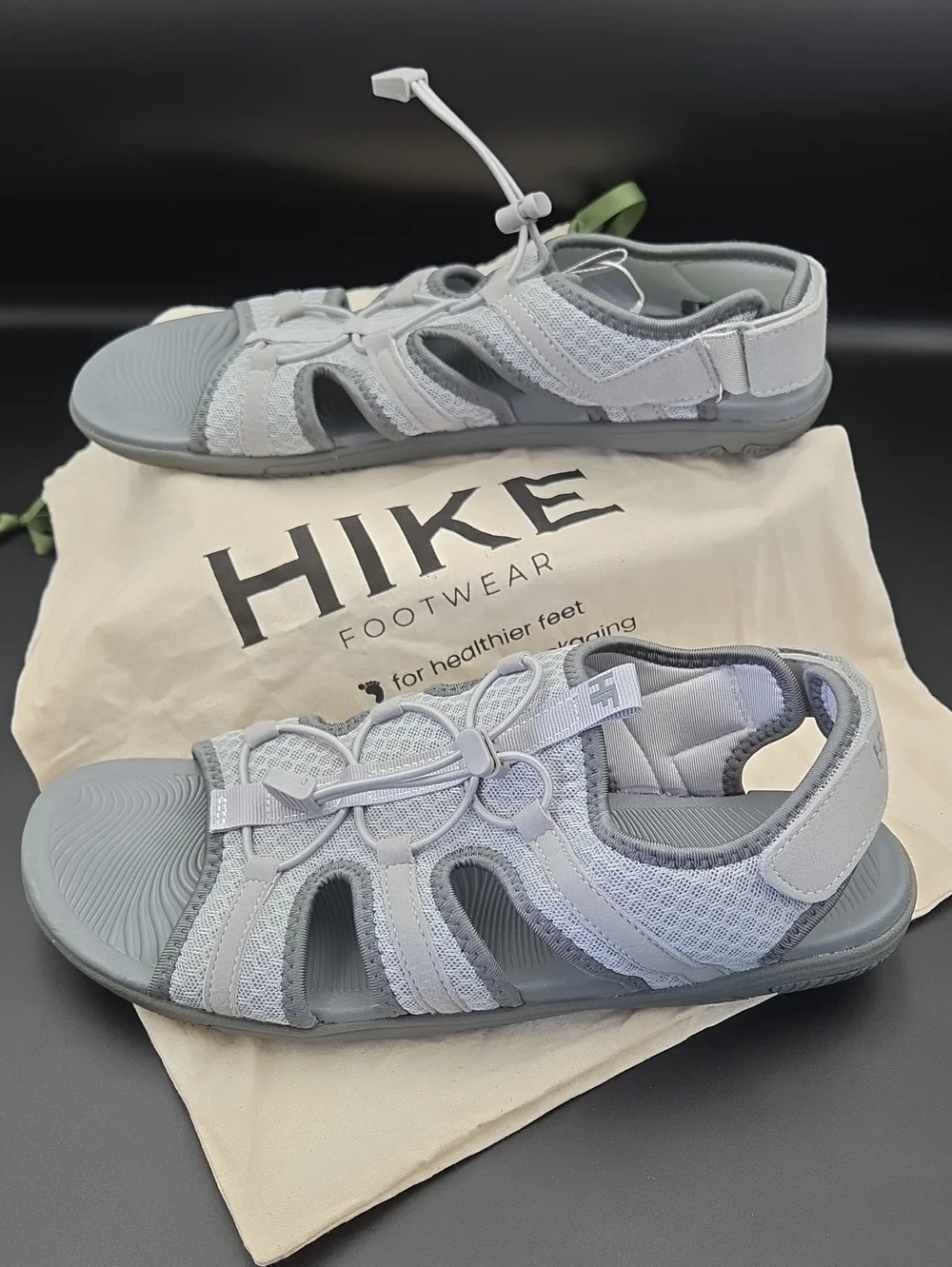 Hike Footwear Gray Sandals Pull Tab Velcro Back Women 12 Mens 10
